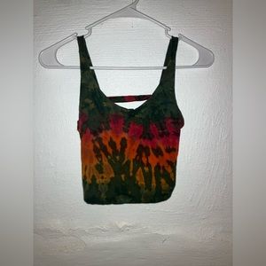 Hippie tie-dye crop tank